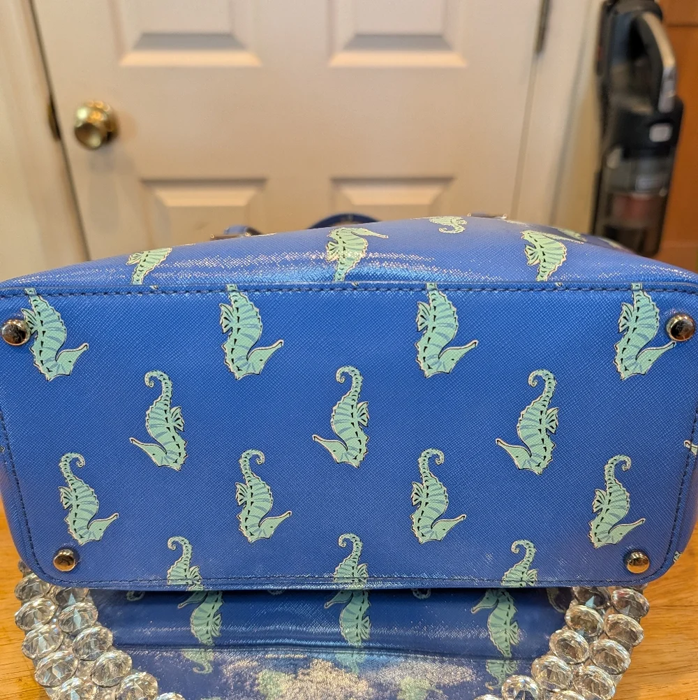 Kate Spade New York Cedar Street Seahorses Mini Harmony Tote Bag EUC